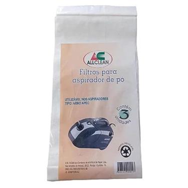 Imagem de SACO FILTRO DESCARTÁVEL PARA ASPIRADOR DE PÓ ARNO APEC Contém 3 Unidades