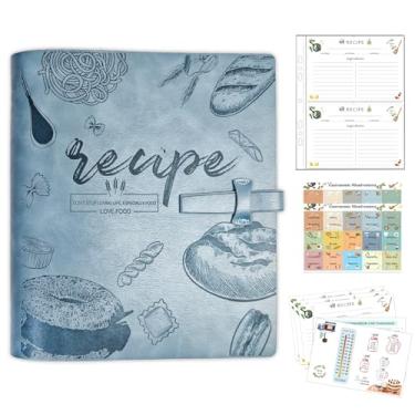 Imagem de GoShambar Fichário de receitas, fichário de livros de receitas com mangas de plástico, livro de cartão de receitas em branco para escrever em suas próprias receitas (cartões de receitas de 10 x 15 cm
