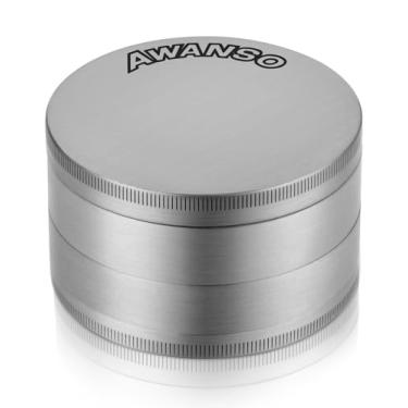 Imagem de AWANSO Moedor de 7,6 cm para temperos de cozinha, design de 3 peças, sem tela, liga de zinco durável, prata