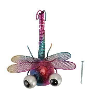 Imagem de Dragonfly Wall Decor Sculpture Metal Sculpture Handmade Iron à prova de ferrugem Arte do jardim interior Cerca de quintal externo Decoração do pátio com cores vivas fáceis de (Vermelho)