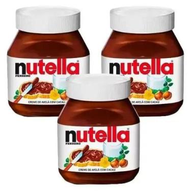 Imagem de Kit 3 Creme Avelã Nutella Ferrero 650g Cada