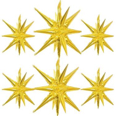 Imagem de Globos de Papel de Aluminio Estrella Explosiva LAIAMER 22" Oro 14 Punt