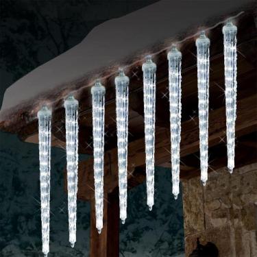 Imagem de Luzes de Natal Outdoor Icicle WATERGLIDE 12" 192 LED brancas