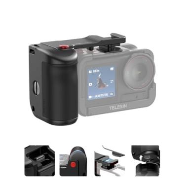Imagem de TELESIN Suporte para câmera fotográfica de rua de liga de alumínio metálico para DJI OSMO Action 5 Pro/Action 4/Action 3, botão de obturador de gangorra patenteado, ergonômico, nível profissional