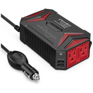 Imagem de Inversor de Potência 300W DC 12V para AC Tomada AC e Porta USB 4.2A, 110v, BESTEK 8523712696, Vermelho