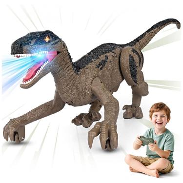 Imagem de Brinquedo de Dinossauro para Crianças - Controle Remoto 2.4GHz com Andar, Sons Realistas e Modo Demonstração - Rcfunkid