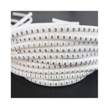 Imagem de Marcadores De Fios Elétricos De PVC Branco 0-9, Conjunto De 1000 Peças Para Cabos De 0,5-10mm², Kit De Identificação Rápida(6.0mm²)