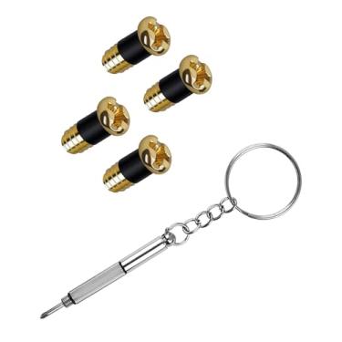 Imagem de Glintbay Conjunto de 4 parafusos e 1 chave de fenda multifuncional para óculos de sol RayBan RB3025/RB3362/RB3549/RB3533/RB3293/RB3569/RB3549 - dourado