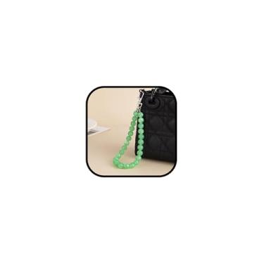 Imagem de Porta-chaves de cristal, berloques, bolsa de cristal, berloques para bolsas, berloques com contas, chaveiros boêmios, miçangas, acessórios para bolsas, Verde, G