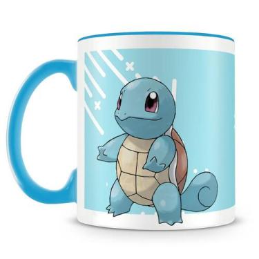 Imagem de Caneca de Porcelana Pokémon Squirtle com Alça Azul Claro - 325ml - Amo