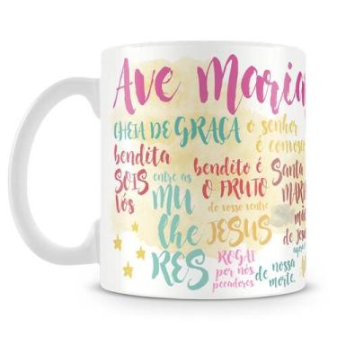 Imagem de Caneca Personalizada Oração Ave Maria - Porcelana Branca - Amo Canecas