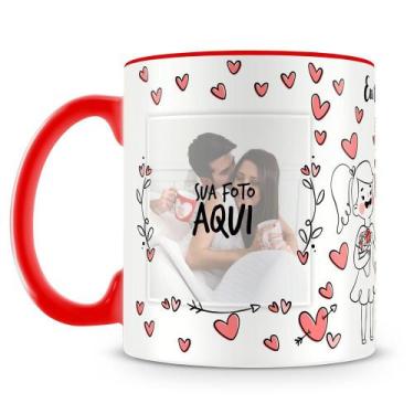 Imagem de Caneca Personalizada para Namorados com 2 Fotos - Porcelana de Alto Br