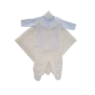 Imagem de Saída de Maternidade Jardineira 3 Peças - Kowak, Off, White, 64, RN