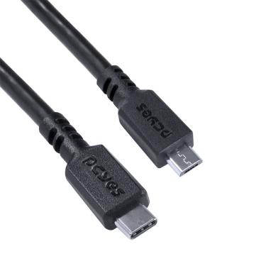 Imagem de Cabo para Celular Smartphones USB Tipo C para Micro USB 2.0 1 Metro Preto - PUCMP-1