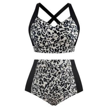 Imagem de Roupa de banho feminina Hanna Nikole com estampa de leopardo, tamanho 