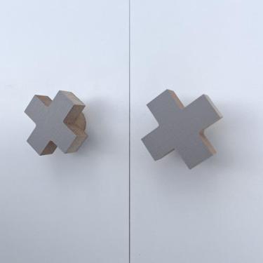 Imagem de 6 Puxadores Cruzeta Infantil Cômoda Gaveta Porta Armário - Hanger Deco