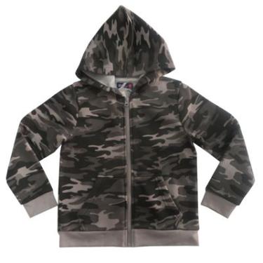 Imagem de Casaco Grama com Capuz e Ziper Menino Militar/Mescla 10 Anos - Basic+