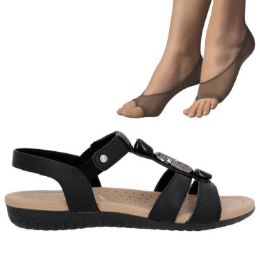 Imagem de Kit Sandália Usaflex Tresse Feminina + 2 Pares De Meias