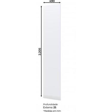 Imagem de Lateral Fechamento Cozinha Americana 220 x 49cm MDF Branco - Henn