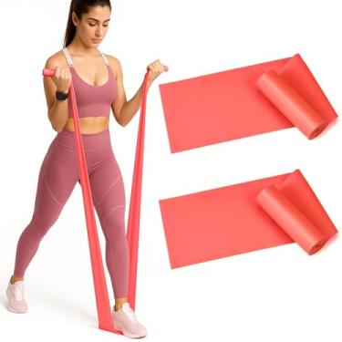 Imagem de 2 peças de faixas de resistência profissionais. Sem látex, elástico, faixas de treino, faixas elásticas para malhar mulheres ou homens, conjunto de faixas de exercícios para fisioterapia, ioga