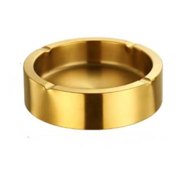 Imagem de Cinzeiro doméstico dourado de 14 cm único: elegante e funcional para fumar