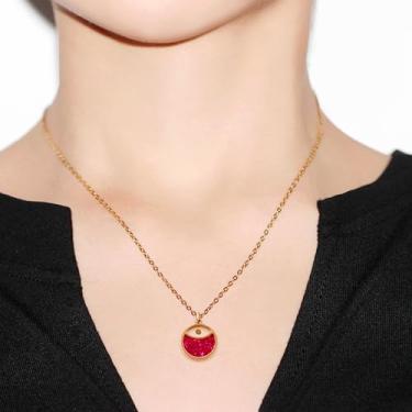 Imagem de Colar com pingente de arenito branco, joia de semente de mostarda inspiradora, design de flor elegante para mulheres, acessório de moda acessível para melhores amigas, namoradas, esposas Y4195, Medium