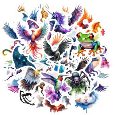 Imagem de 50 peças pássaros fantasia aquáticos míticos insetos coloridos campo mítico texturizado vibrante para mala geladeira telefone bagagem laptop guitarra carro adesivo brinquedos DIY telefone laptop