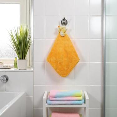 Imagem de 1 peça de toalha amarela pequena cobra dedo toalha coral lã amarela 30 x 30 cm