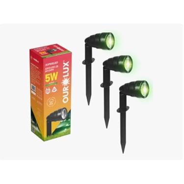 Imagem de Kit 3 Luminária Spot Super Led Grama Jardim Iluminação Verde