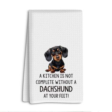 Imagem de Dachshund Toalhas de cozinha altamente absorventes pano de prato, presentes de dachshund para mulheres, presentes de cachorro Wiener para mulheres, toalhas de mão de cachorro, toalha de chá para