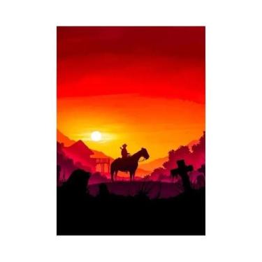 Imagem de Pôster De Red Dead Redemption 2 Em Tela, Pintura Retrô Estética, Jogo 