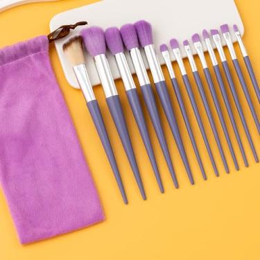 Imagem de 13 pincéis de maquiagem para corretivo, blush, sombra, pincel de rosto para base de pó, conjunto de pincéis de maquiagem para viagem, kit de maquiagem profissional para viagem, kit essencial de viagem