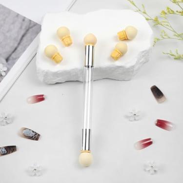 Imagem de Caneta esponja gradiente de gel UV com 16 cabeças substituíveis – pincel ombré de ponta dupla para arte em unhas acrílicas e manicure DIY