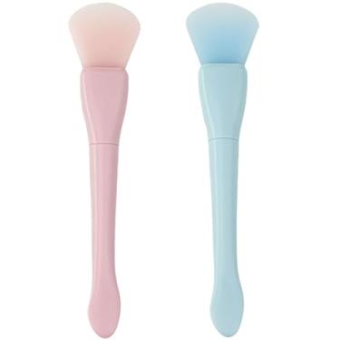 Imagem de 2 peças, aplicador de escova de máscara facial de silicone, espátula, espátula, pincel de máscara facial, aplicador de cuidados com a pele, para máscaras de lama e creme, ideal para tratamento de spa