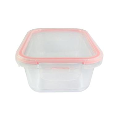 Imagem de Click Glass Pote de Vidro Hermético com Tampa Plástica, 640ml, Borosilicato, Travas de Segurança, Para Alimentos, Micro-ondas e Freezer, 19x14x8cm