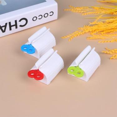 Imagem de Espremedor manual de pasta de dente – Dispensador fácil de apertar para pasta de dente, cremes e géis 3 conjuntos vermelho azul verde
