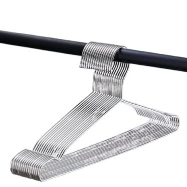 Imagem de Kit 10/20/30 Cabides Tintureiro Metal Aço Cromado Adulto Resistente Cabide (30)