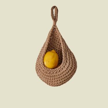 Imagem de Cesta de armazenamento de parede de corda de algodão tecida à mão, versátil, organizador de frutas e legumes, estojo pequeno 2