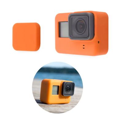 Imagem de Capa Silicone + Tampa Lente para Câmeras GoPro 5/6/7 - Laranja
