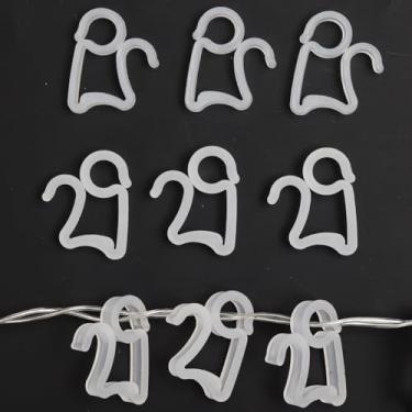 Imagem de 40 peças de clipes de luz de fim de ano, ganchos de calha para decoração de Natal, cordão de luzes, cabides de fixação de árvore de Natal, clipe para decoração de árvore de Natal