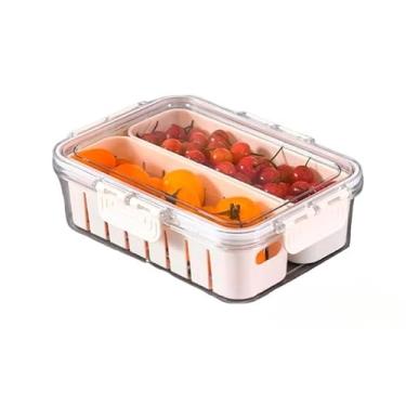 Imagem de Caixa De Armazenamento Para Geladeira – Grelha De Drenagem Para Carne, Legumes E Frutas(Modelo 4(21cm * 14cm * 6.5cm))
