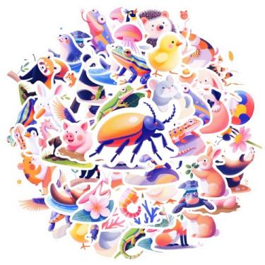 Imagem de 50 peças, animais, natureza, vida marinha, pássaros, insetos, adesivos, brinquedo, animal, panda, para guitarra, faça você mesmo, bicicleta, skate, laptop, bagagem, decoração, notebook, bagagem, copo