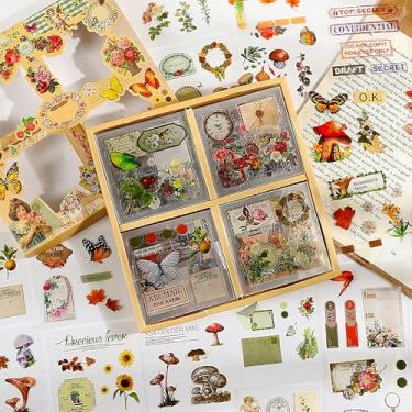 Imagem de Kit de adesivos florais para scrapbook com 100 plantas, scrapbook, suprimentos para álbuns, diários, artigos de papelaria, cadernos
