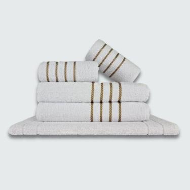 Imagem de Jogo De Toalha 5 Peças Coleção Montreal 100% Algodão Branco