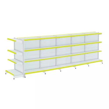 Imagem de Gondola Centro 137 Fit Ate 5 Metros 1 Ponta Branco 44b Pe Amarelo - AM