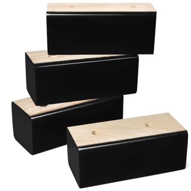 Imagem de Sopicoz Elevadores de móveis de madeira, pernas universais de sofá, peças de elevação retangulares para cama, pés de sofá, pernas de substituição para sofá de banco de mesa de cadeira, blocos de