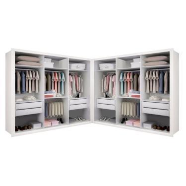 Imagem de Closet Casal Sem Portas 8 Gavetas Paris Duo Premium Minastex Branco