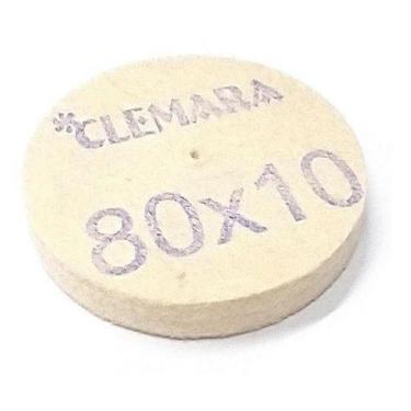 Imagem de Roda De Polimento Feltro 80 X 10 Ourives Motor Polir Afiacao rotativo 