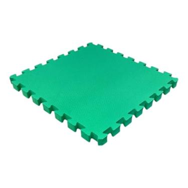 Imagem de Kit 12 Tapete Tatame Eva + Bordas de Acabamento Loja da Maria 50x50x3cm 30mm Cinza Claro (verde bandeira)