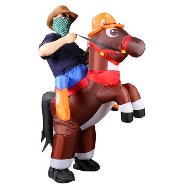 Imagem de RoundFunny 1 fantasia inflável de Halloween para adultos, fantasia de cowboy para homens e mulheres (Vaqueiro inflável)